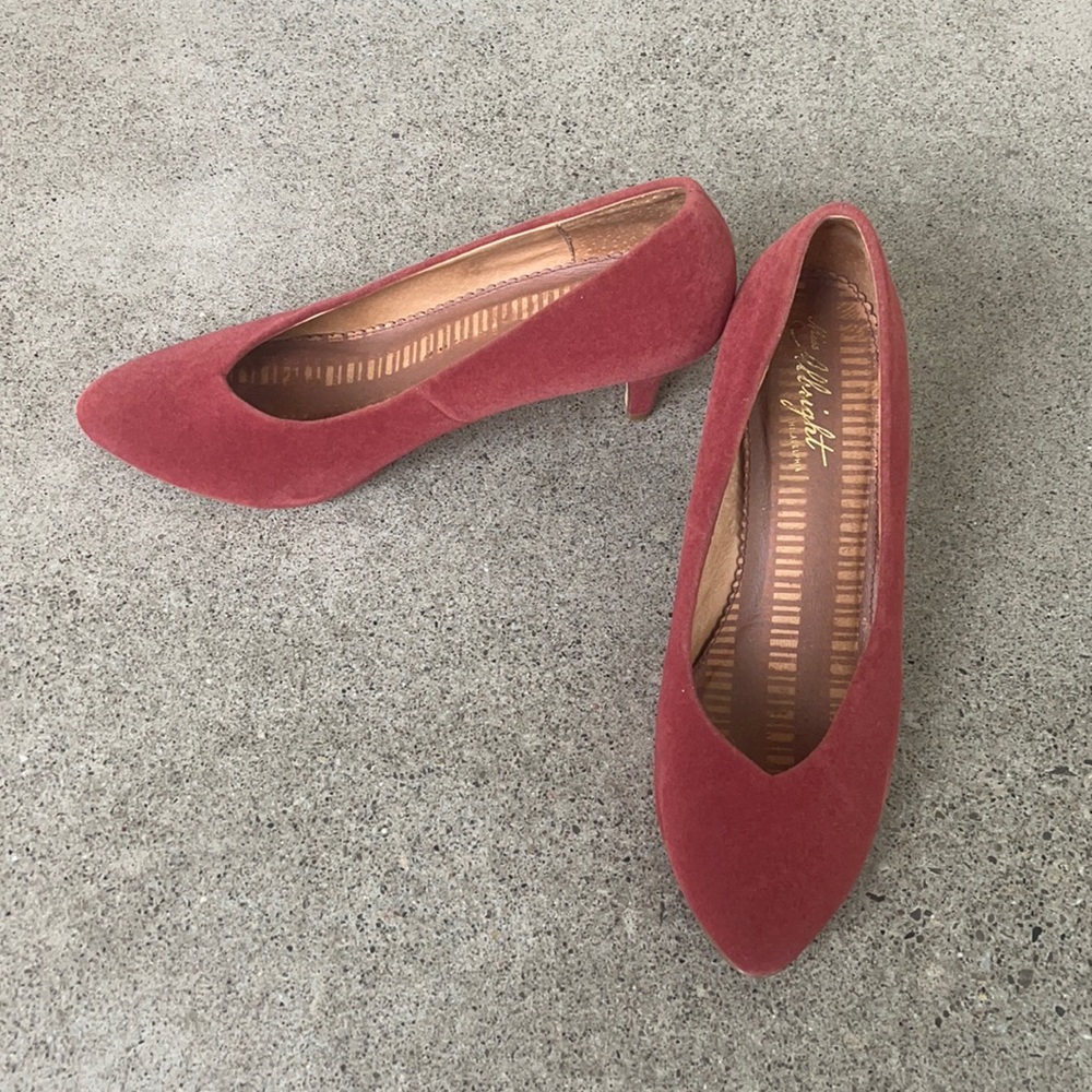 Vintage Red Velvet Kitten Heels